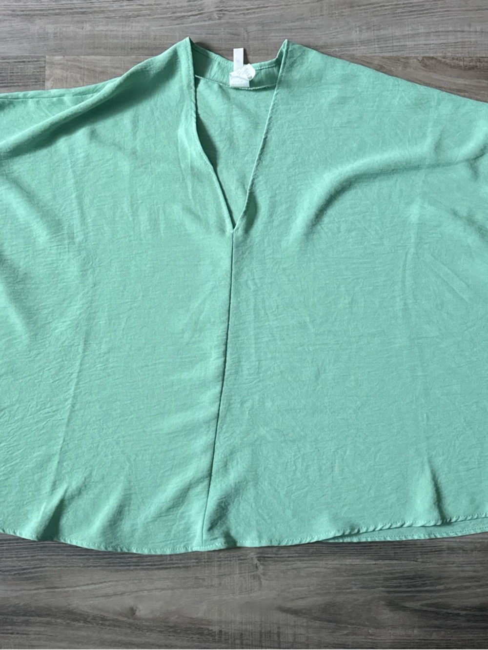 Light Green V-Neck Flowing Top